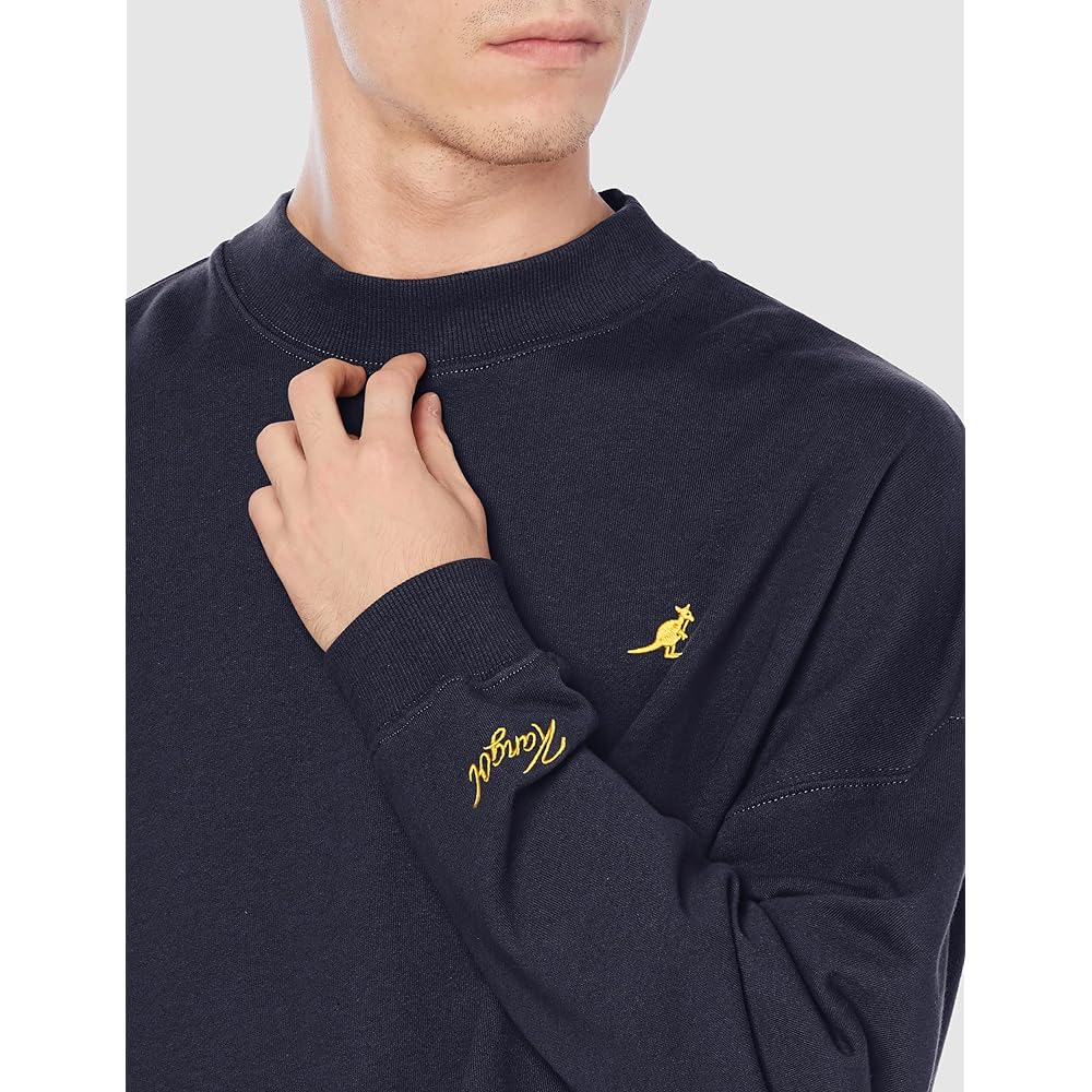 [Kangol] T-shirt, sweatshirt, sweatshirt, fleece, one point embroidery, big silhouette, mock neck, turtleneck