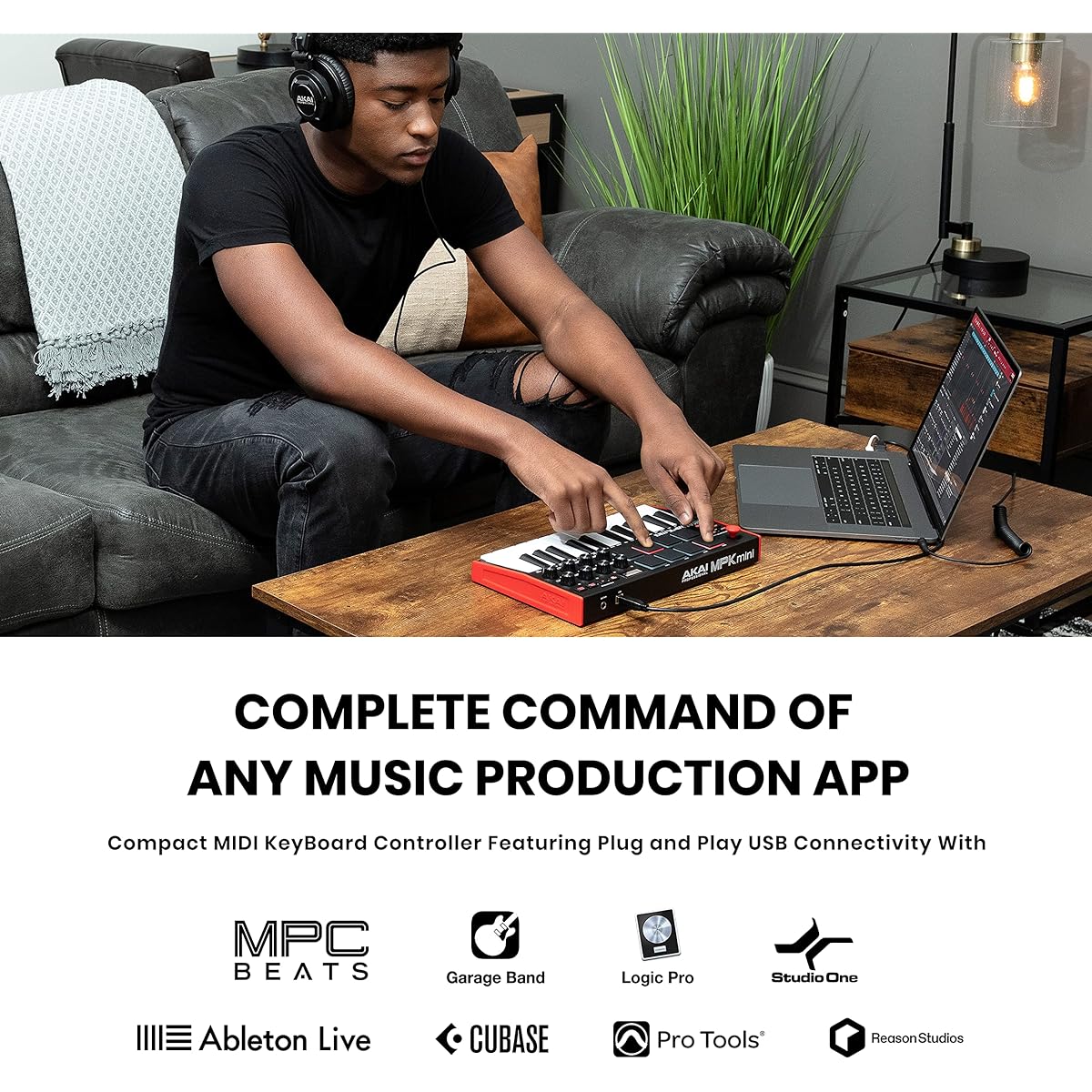 AKAI Professional MIDI Keyboard & Audio Interface 2-in 2-out MPK Mini MK3 & M-Audio AIR 192|4