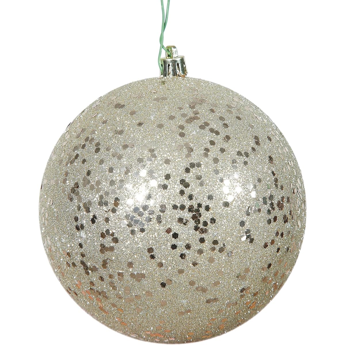 Vickerman 6 Inch Champagne Sequin Ball Ornaments 4 per Bag