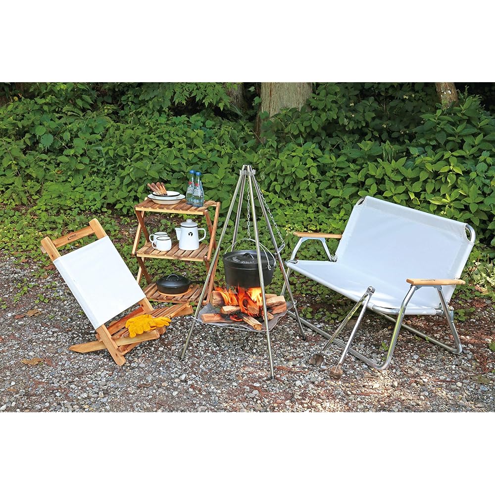 CAPTAIN STAG Fire Stand Quad Fire Stand Mesh Type Four Leg Stand with Flexible Chain Storage Bag Included UG-71/UG-2033