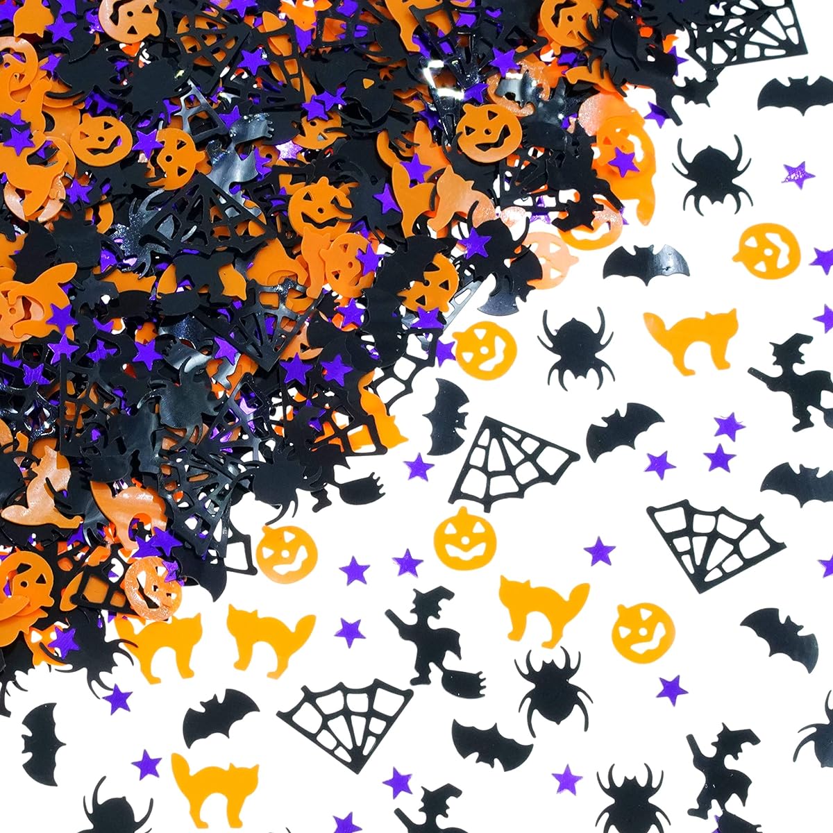 Halloween Party Table Scatter Confetti - Pumpkin Spider Web Foil Metallic Sequins Confetti Trick or Treat Party Sprinkles Confetti Decorations 60g