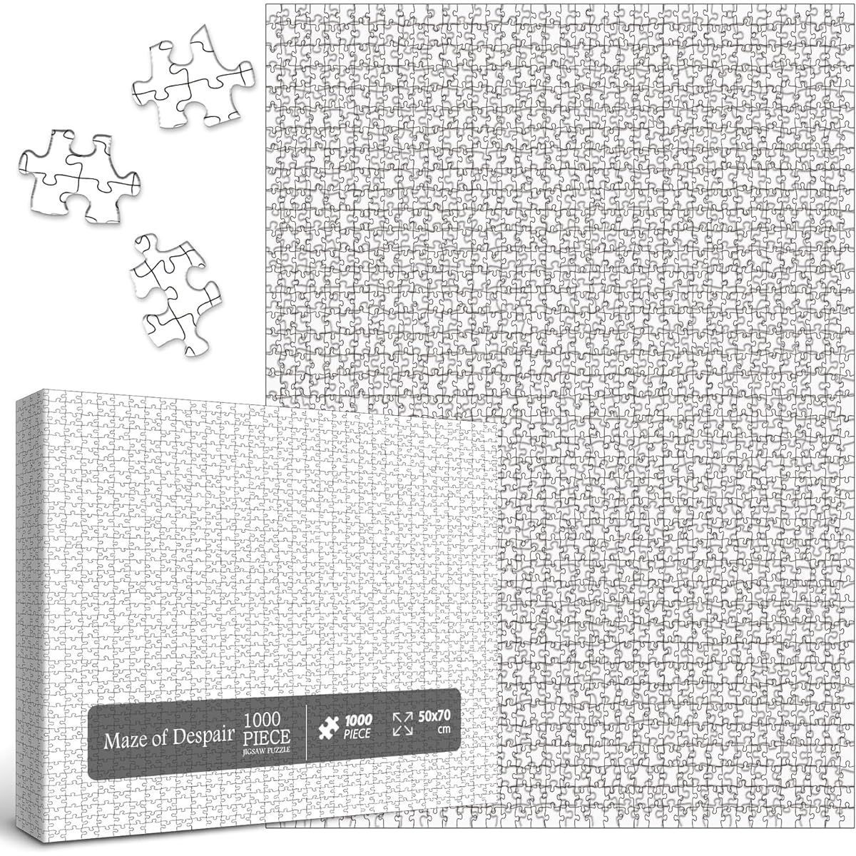 Difficulty Puzzle for Adults 1000 Piece Impossible Crazy Jigsaw Puzzle White Blank Challenging Puzzle for Adults Hard