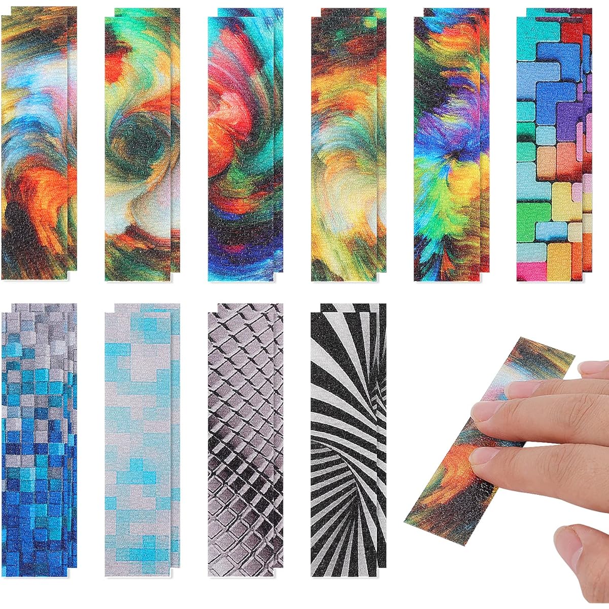 Grevosea 20 Pieces Calm Stickers Anxiety Sensory Stickers Fidget Textured Strips Toy Calming Strips for Anxiety and Sensory Stickers Stress Relief for Adults Desk Classroom (Ocean Style)