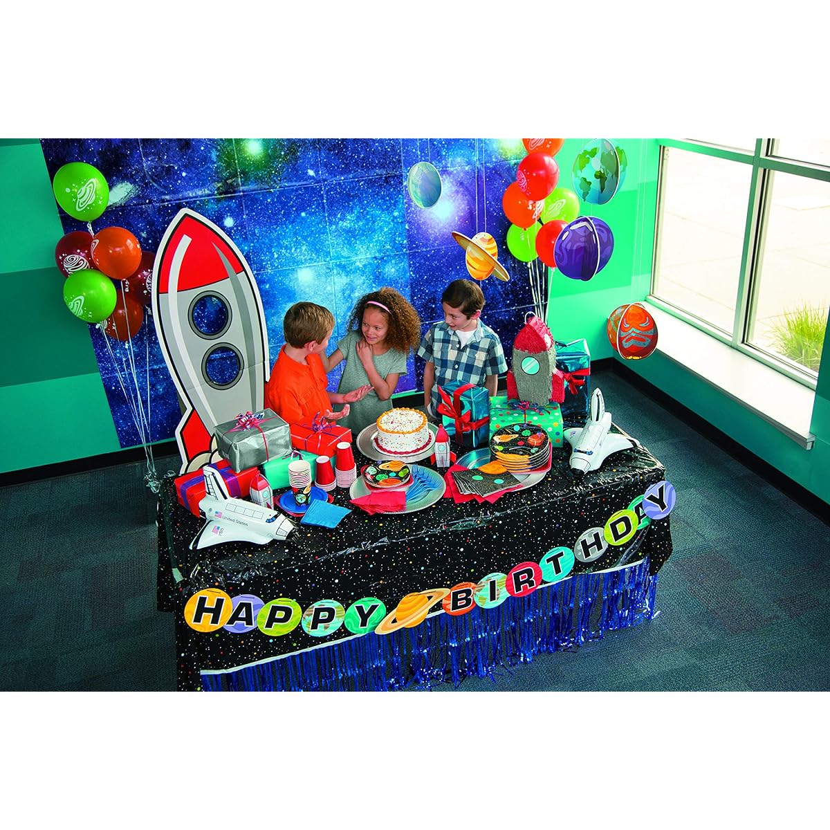 Rocketship Space Party Favor Treat Boxes - Pack of 12 - Spaceship Birthday Party Supplies