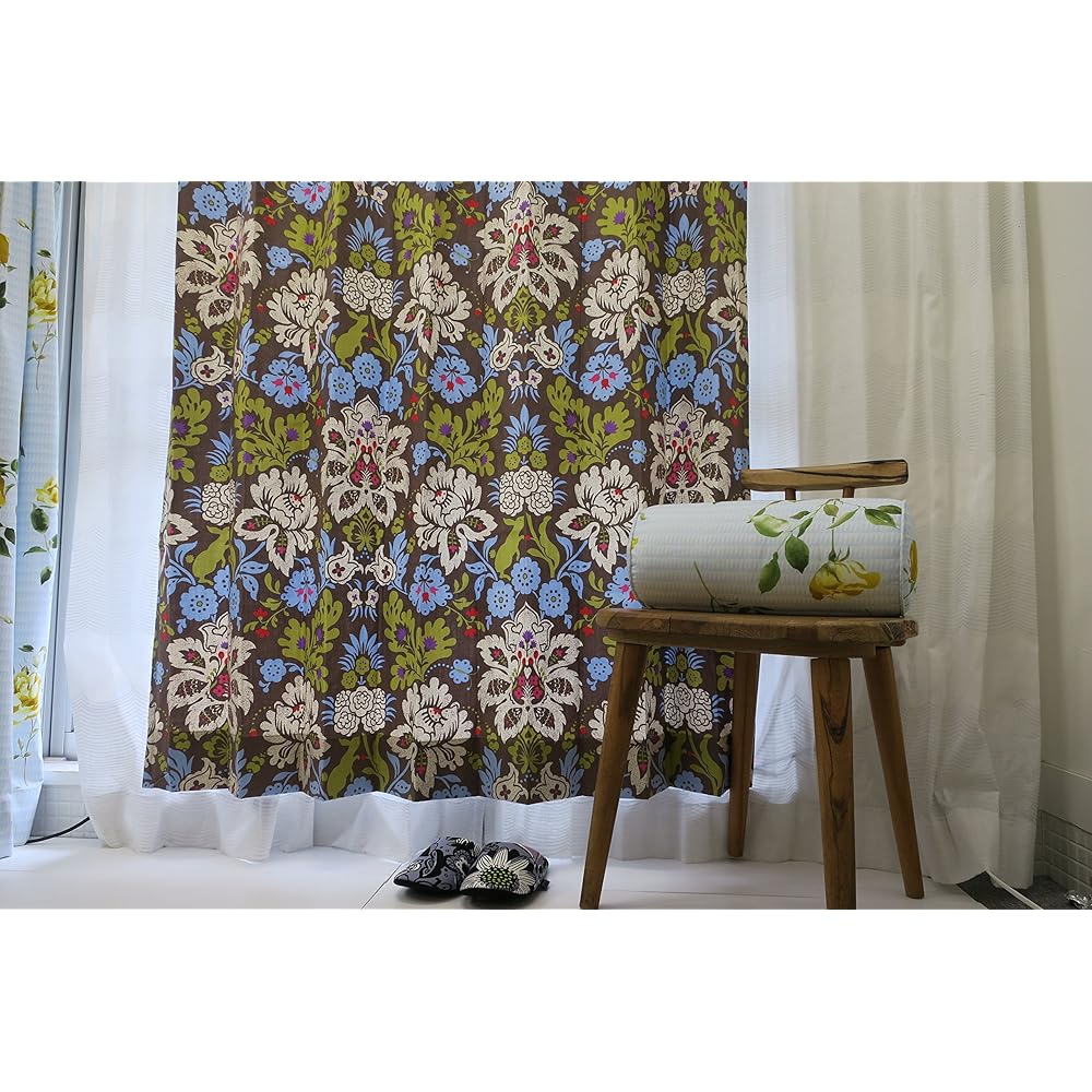 isso ecco curtain forest beige 100*178cm 2 pieces floral pattern animal animal pattern