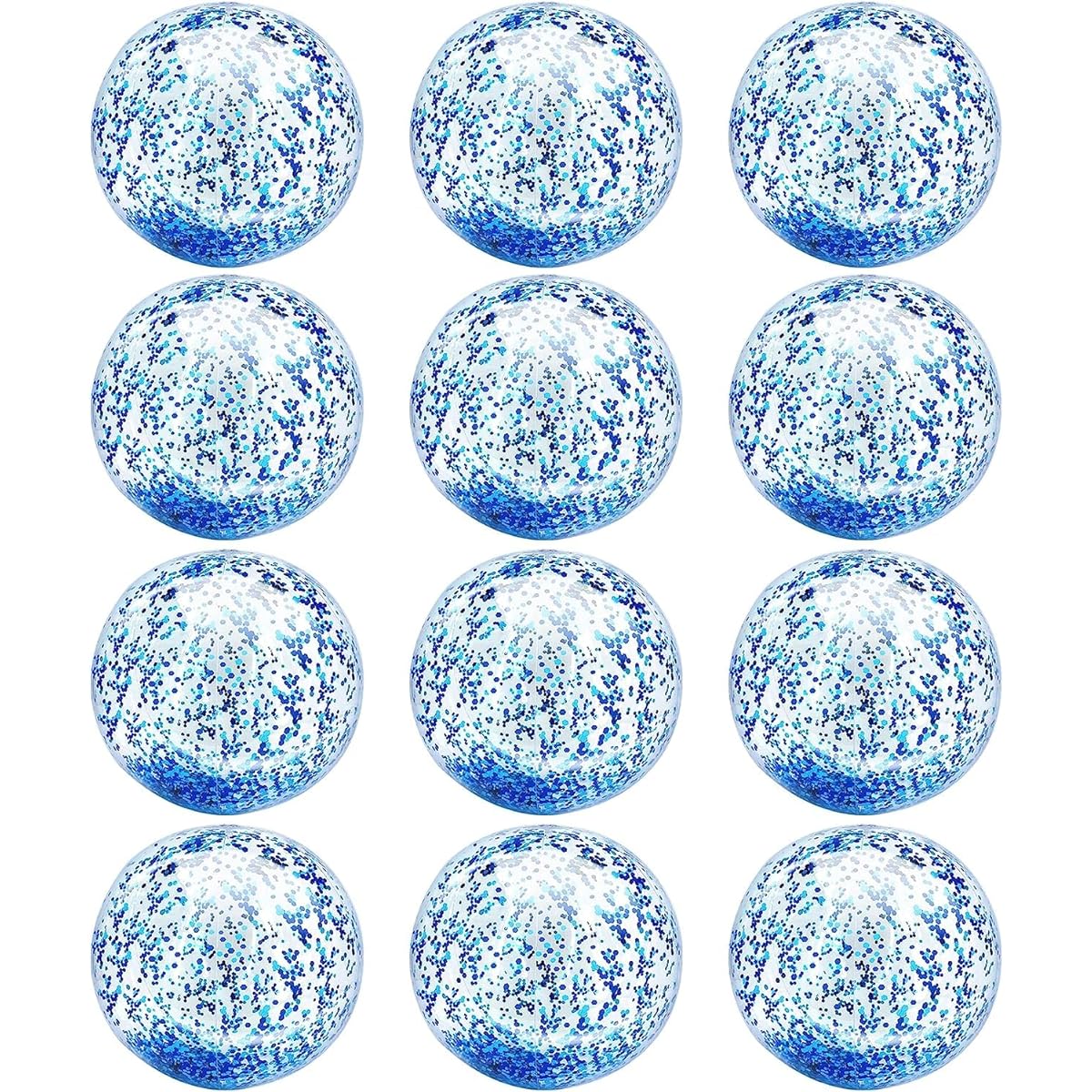 Inflatable Beach Balls Bulk Jumbo 16 Inch Glitter Pool Toy Balls for Pool, Beach, Summer Pool Parties - Swimming Pool Games Water Beach Toys Kids Party Favors Luau Decorations Blow Up Beach Balls (Pack of 12)