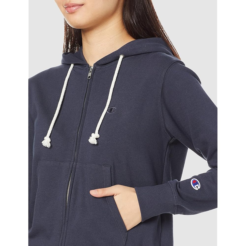 [Champion] Hoodie Sweatshirt Fleece UV Protection One Point Logo Zip Hooded Sweatshirt CW-T109 Women's Navy M