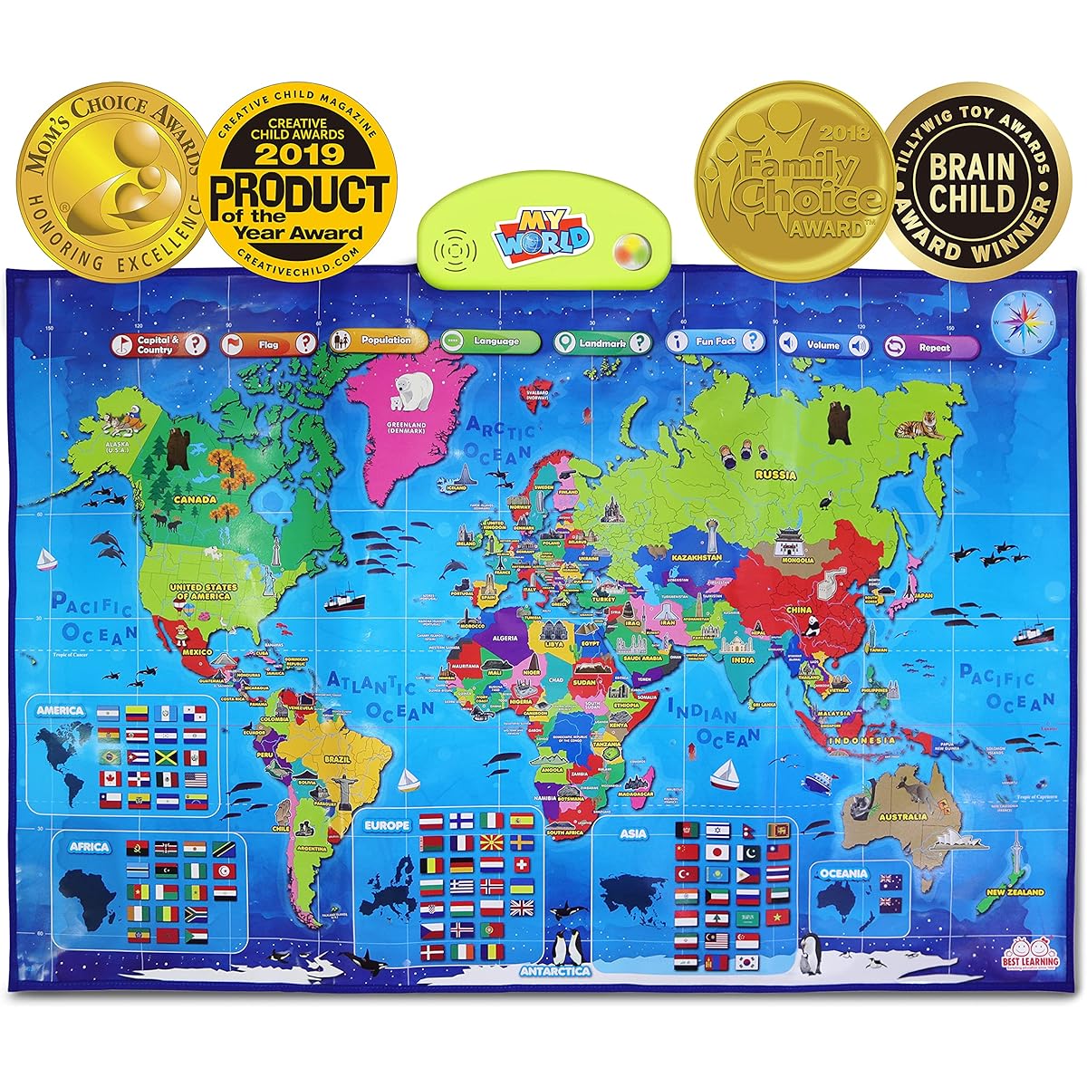 Best Learning i-Poster My World Interactive Map - Educational Toys for Kids