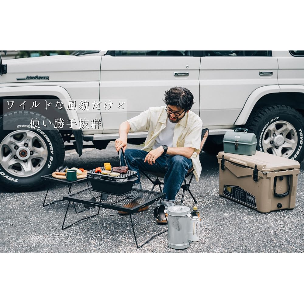 Onoe Seisakusho (ONOE) Square Iron Casting Stove/Cast Grill 2937 G-CI-1607 Barbecue Stove Brings out the flavor of food from the core through heat conduction Effective for replenishing iron content Creates beautiful grill marks Heat is distributed evenly