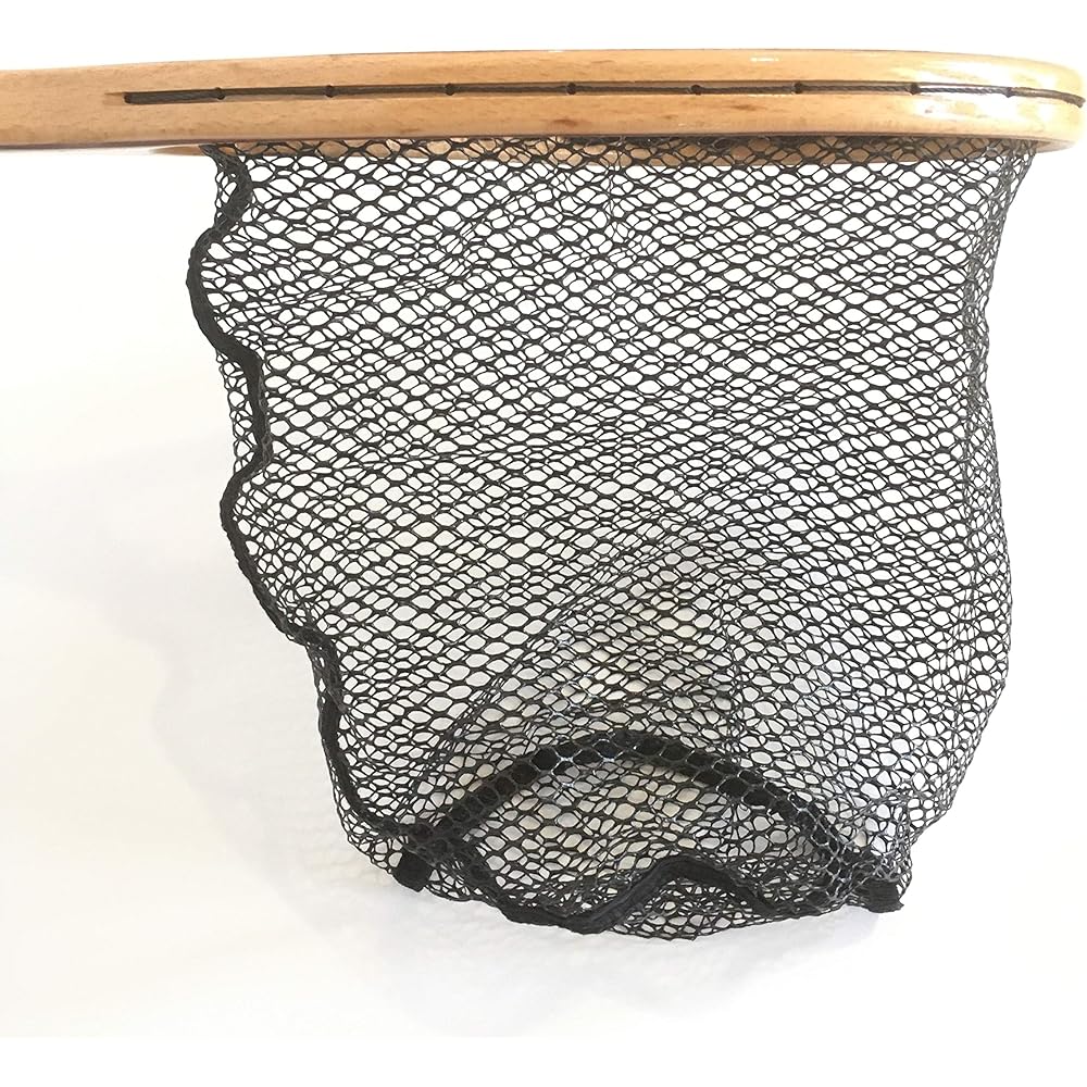 SETAKO Seta Kogyo Wooden Mountain Stream Landing Net Curved Fly Fishing Rubber Wood Frame Small Lightweight