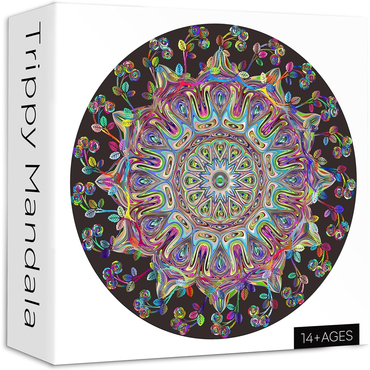 Mandala Flower Puzzle for Adults 1000 Pieces Difficult Impossible Hard Puzzle Round Colorful Trippy Challenge Jigsaw Puzzle