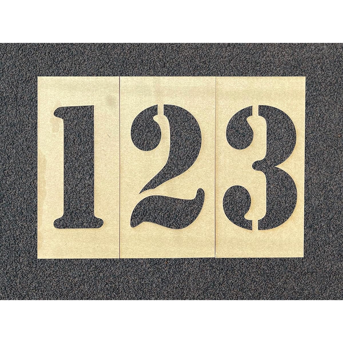 APS 4" Parking Number Stencils 0-9 | 10 Pieces | Number Parking Stencils for Painting | Parking Space Number Pavement Stencils | Curb Number Paint Kit | Made in the USA from Recycled Cardboard