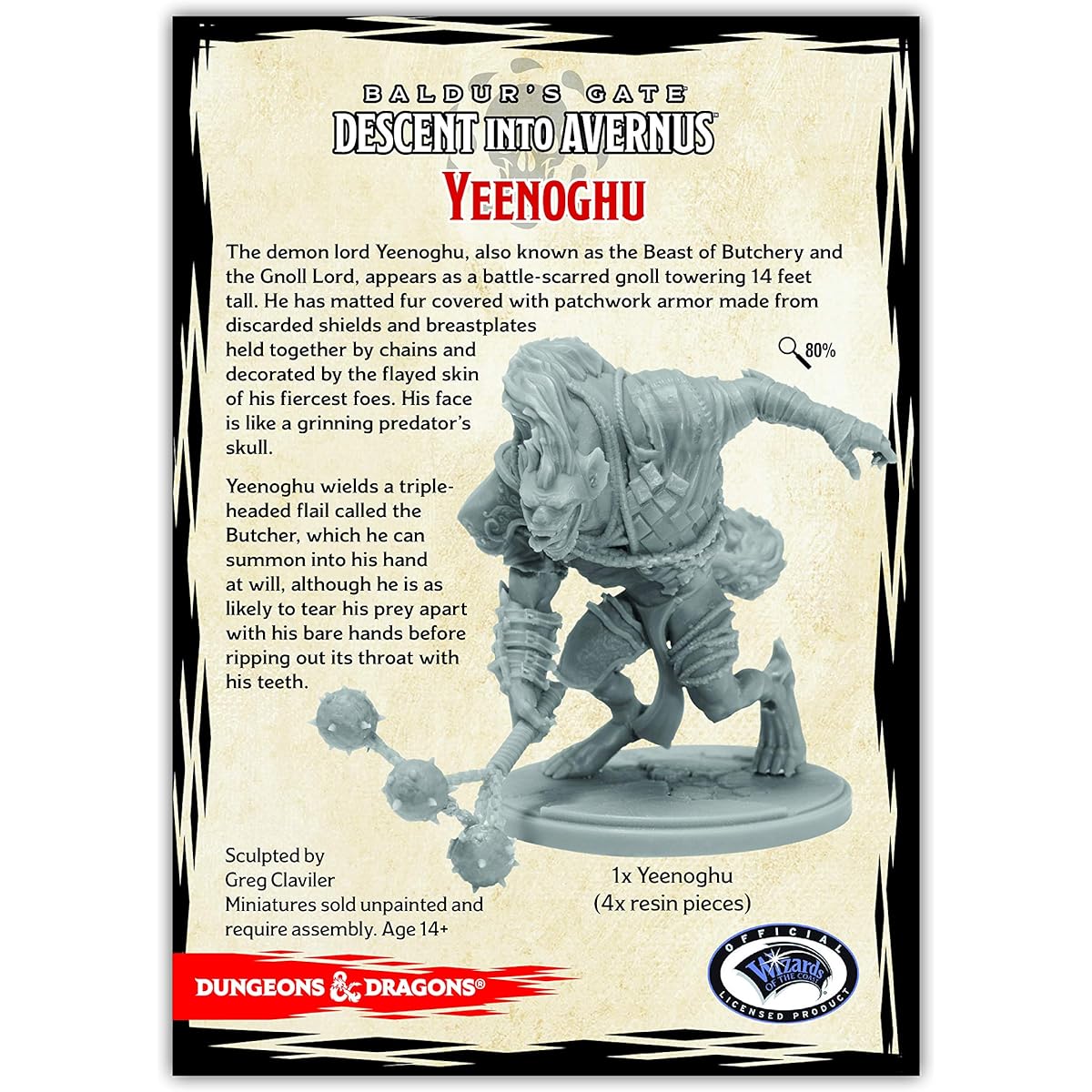 Gale Force 9ine D&D Avernus Miniatures Yeenoghu (1 fig), Multicolor