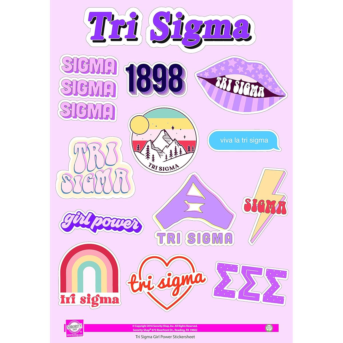 Tri Sigma - Sticker Sheet - Girl Power