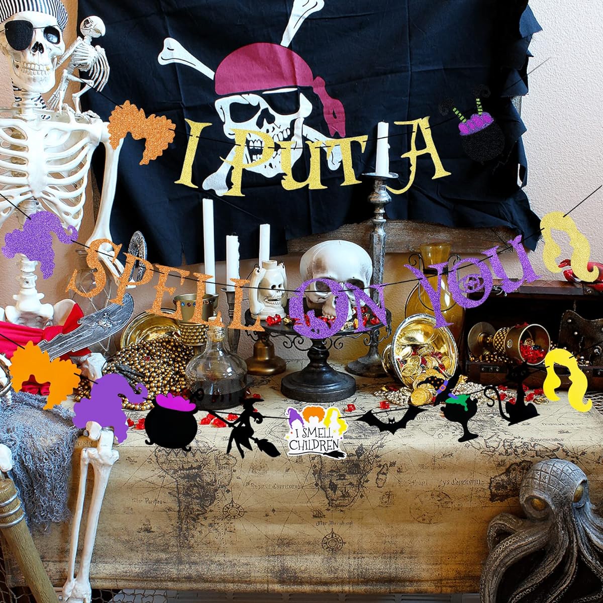 I Put A Spell On You Banner Hocus Pocus Halloween Decorations Hocus Pocus Birthday Party Supplies Halloween Witch Party Decorations Hocus Pocus Garland Halloween Decor