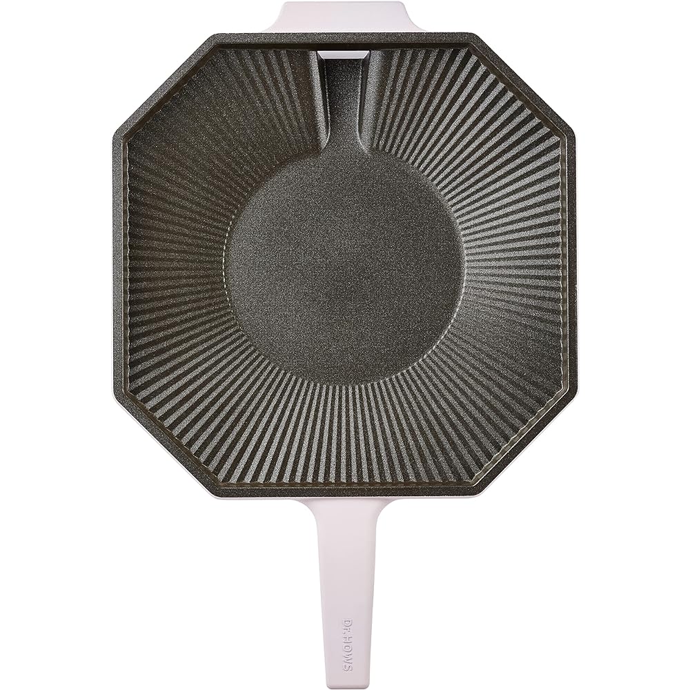 Dr.HOWS Palette Grill Pan 28cm Octagonal Pink For Gas Fire Only Pastel Korean Yakiniku Bread Home Camp Samgyeopsal [Officially Sold in Japan]