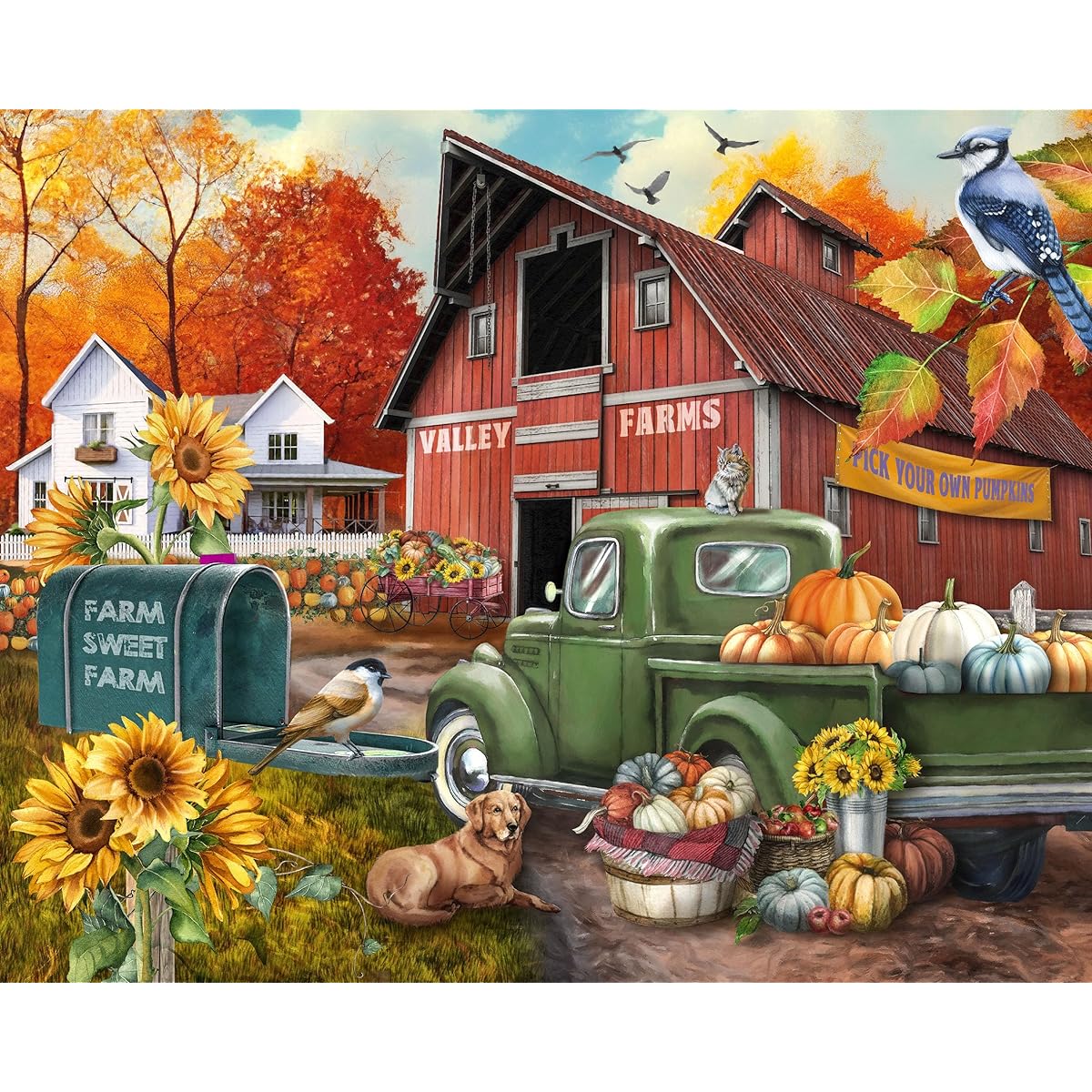 Ceaco - Farm Sweet Farm - 1000 Jumbo Piece Jigsaw Puzzle