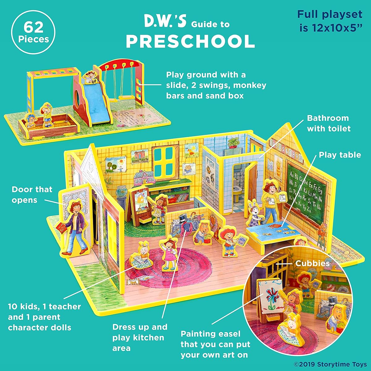 STORYTIME TOYS D.W.'s First Day of Kindergarten 3D Puzzle - Book and Toy Set - 3 in 1 - Book, Build, Play
