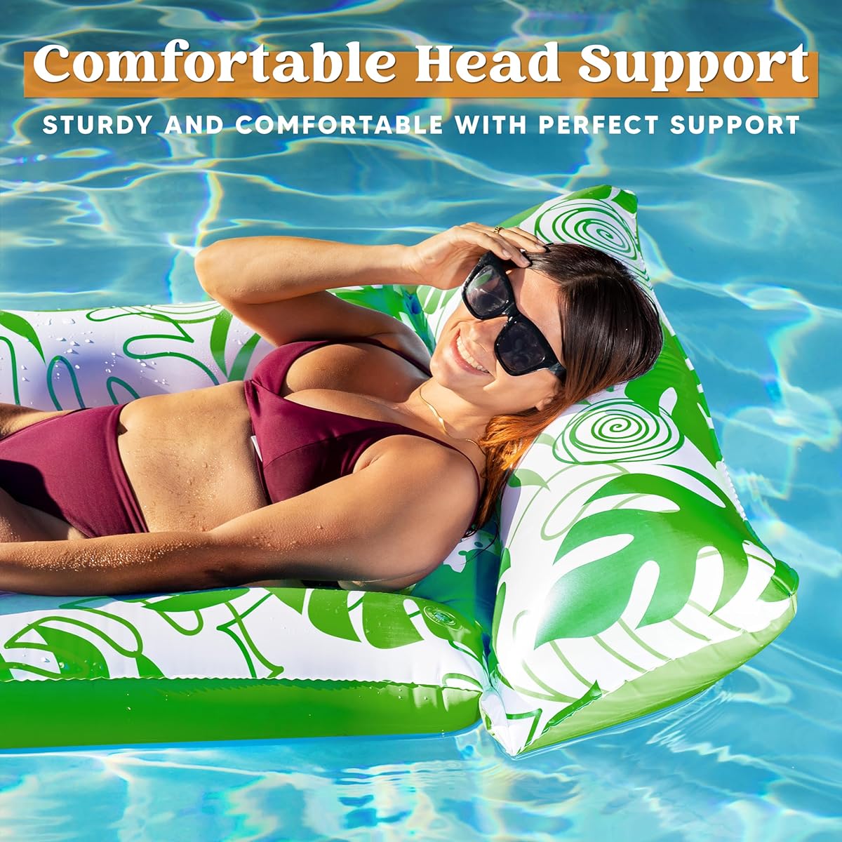 Inflatable Pool Loungers (Blue, Green) 2 Pack