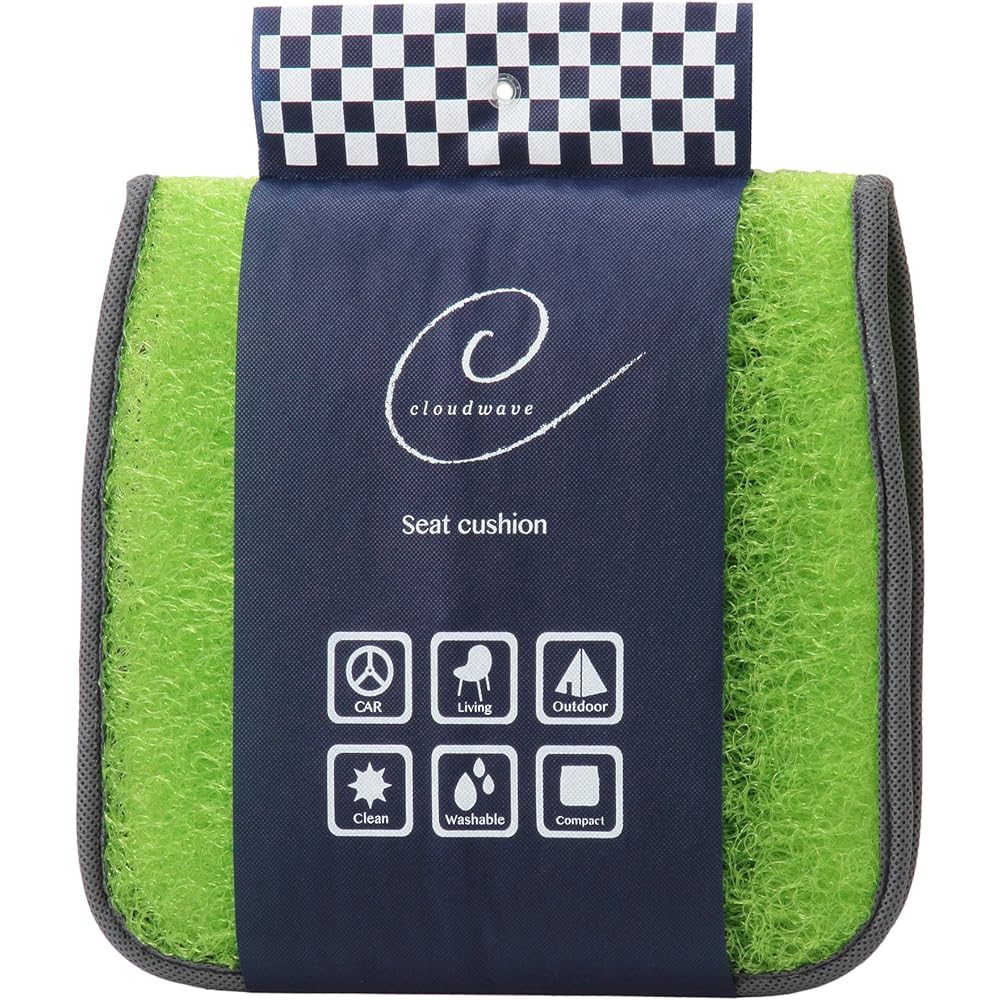 nishikawa [Nishikawa] Seat cushion L size (with backrest) Washable Non-stuffy Candy color Cloud Wave Green CG98109001G