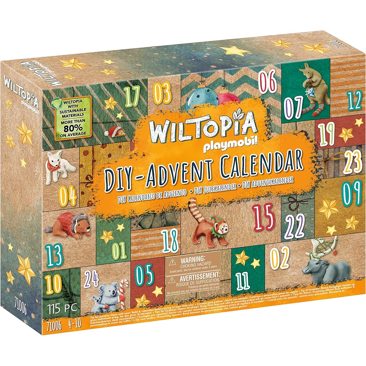 PLAYMOBIL Wiltopia 71006 DIY Do-it-Yourself Advent Calendar Animal World Travel 2022 with 24 Surprises for Individual Design and Self-Filling, 118 Pieces, for Children from 4 Years