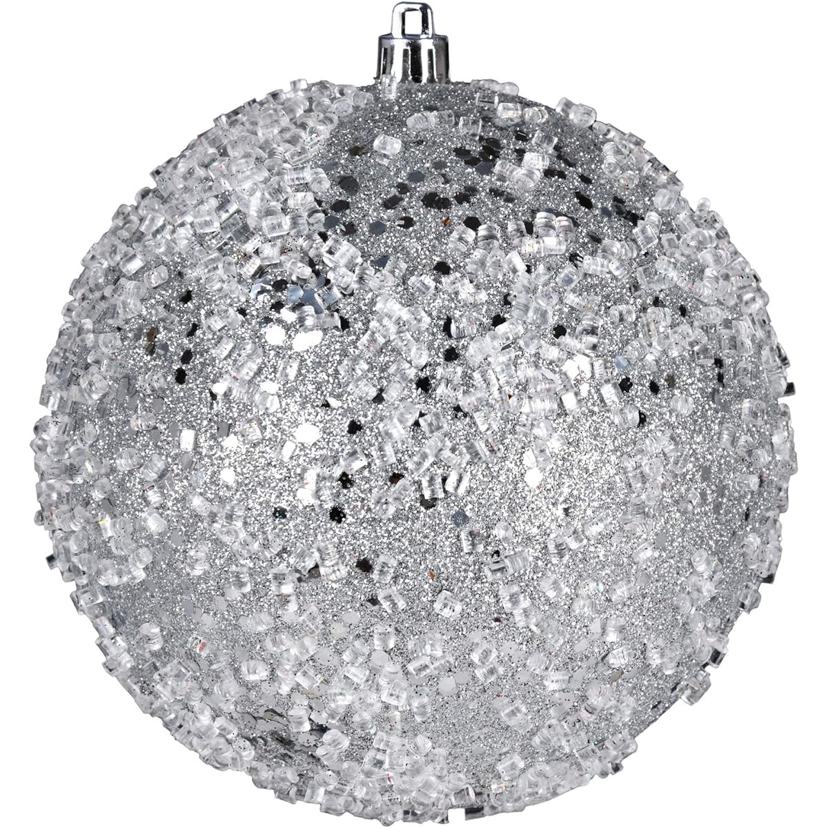 Vickerman 10" Silver Glitter Hail Ball Ornament