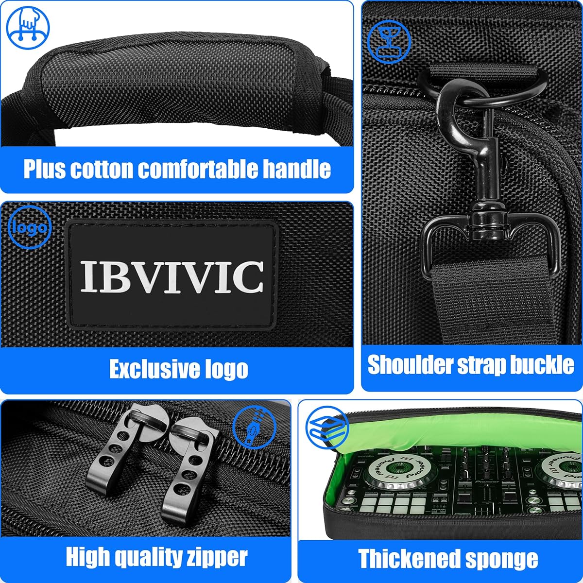 IBVIVIC Lightweight Controller Storage Bag Case for Pioneer RX/NI Traktor Kontrol S8/DDJ SX SX2 SX3/DDJ 800 808/DDJ FLX6
