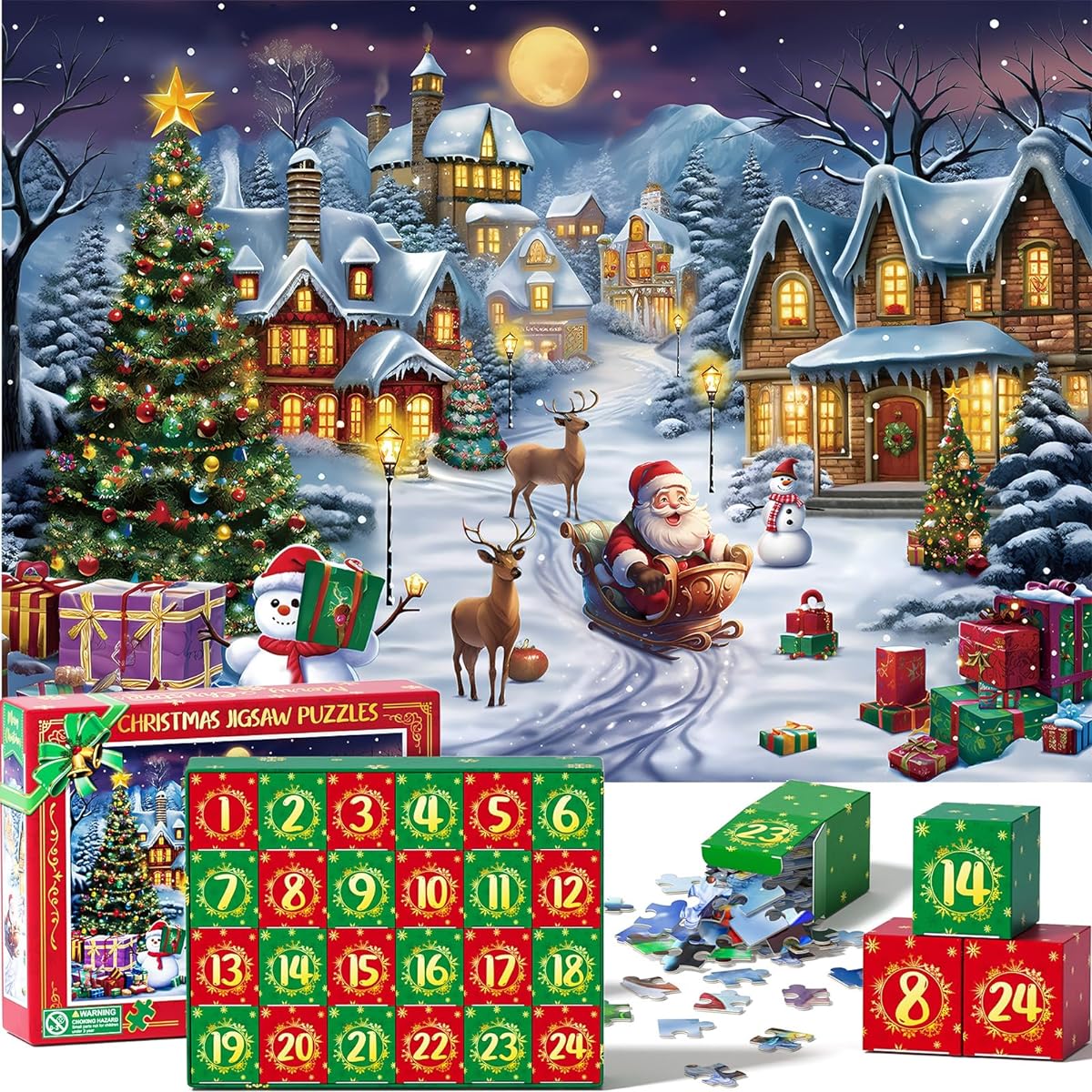Partylamb Advent Calendar 2023 Jigsaw Puzzle Christmas Puzzle Countdown Calendar Funny Christmas Gift