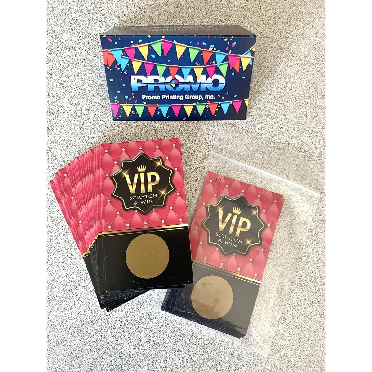 Pink VIP Peel-2-Reveal Cards - (Pack of 30) - Peel Tickets - Customer Appreciation - Employee Appreciation - Trade Show Giveaways - Instant Scratch & Win Game