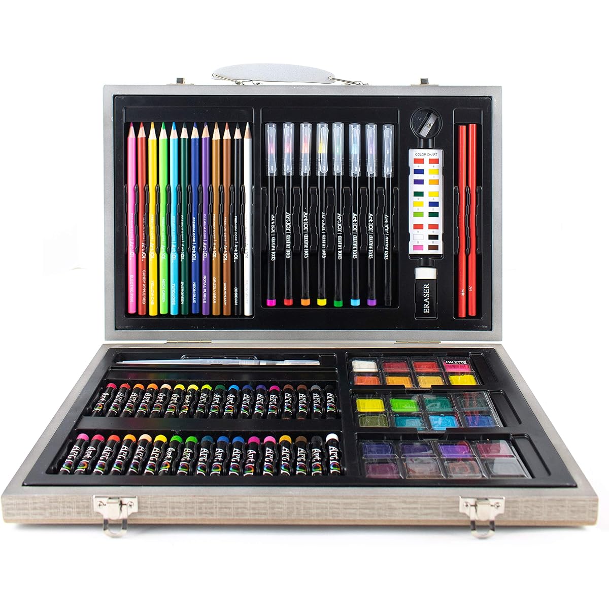 Art 101 Watercolor Drawing Sketch 88 Piece Art Set in Wooden Carrying Case