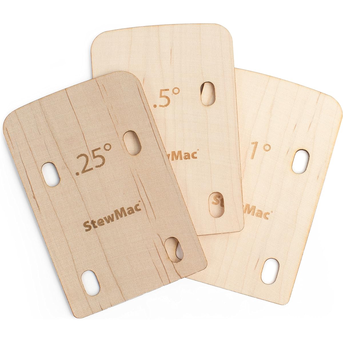 StewMac Base Neck Shim for Bolt-on Neck, Solid Maple, Set of 3