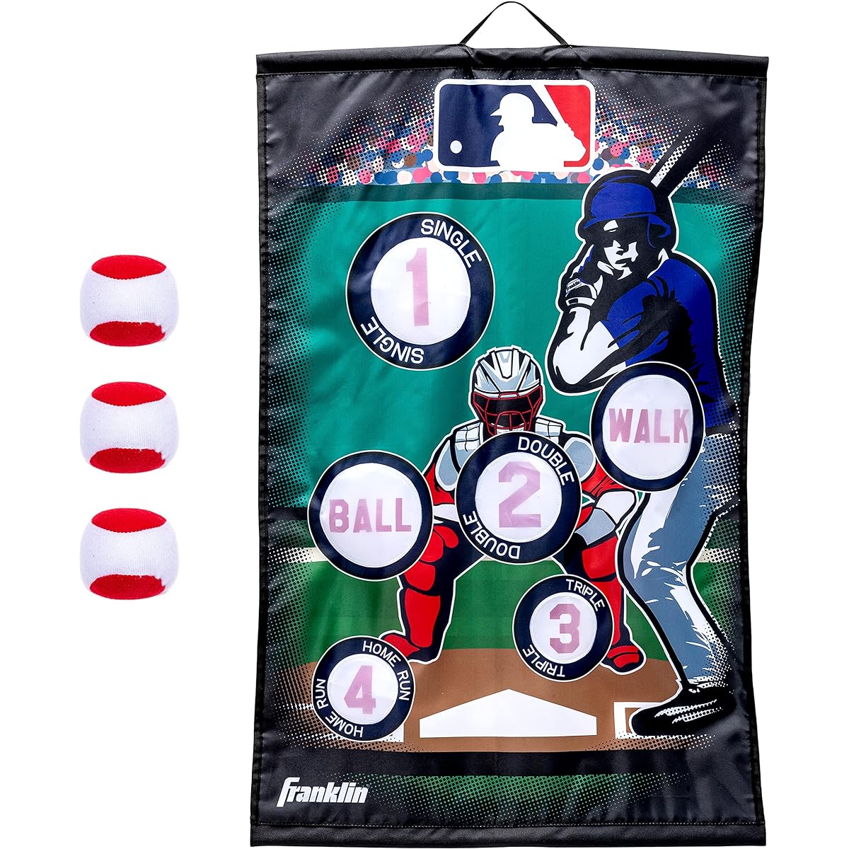 Franklin Sports MLB and NFL Target Toss Game - Kids Over the Door Mini Toss Game - Perfect Indoor Toy for Kids - 36" x 24"