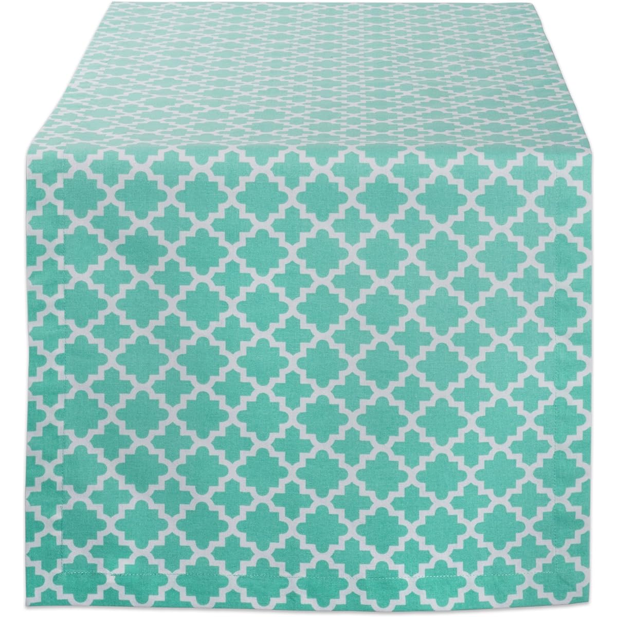 DII Lattice Tabletop Collection Table Runner 14x72 Inch Aqua