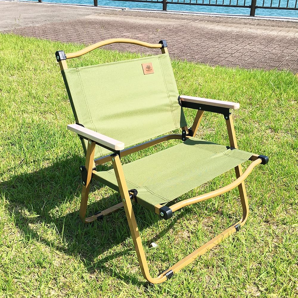 mypace outdoor My pace outdoor Solo camping chair Outdoor chair Low style Low chair Foldable outdoor chair Bonfire chair Bench Camping Solo chair Wooden armrest Portable Camping chair Portable Lightweight Compact Khaki