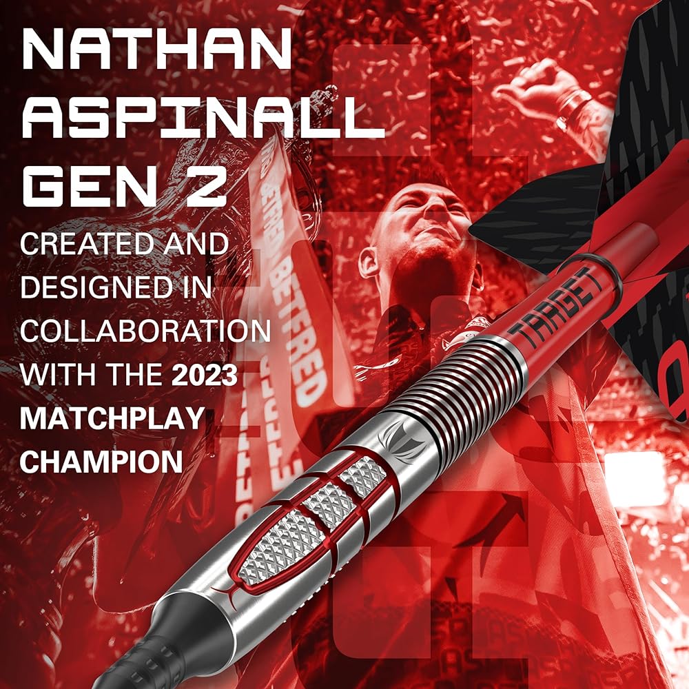 Target Darts Nathan Aspinall Gen 2 18G Tungsten 95% Soft Tip Darts Set