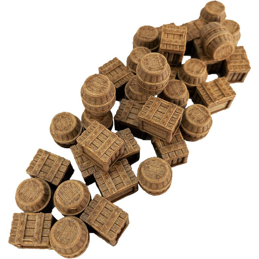 Storeroom Crate and Barrel Set - 28mm Fantasy Game Terrain.