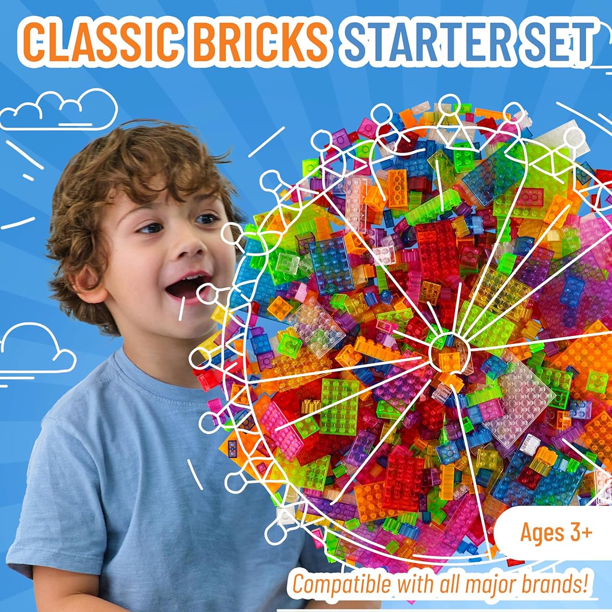 Strictly Briks Building Brick Set - Compatible with Major Brands 1008 Pieces 643664817357