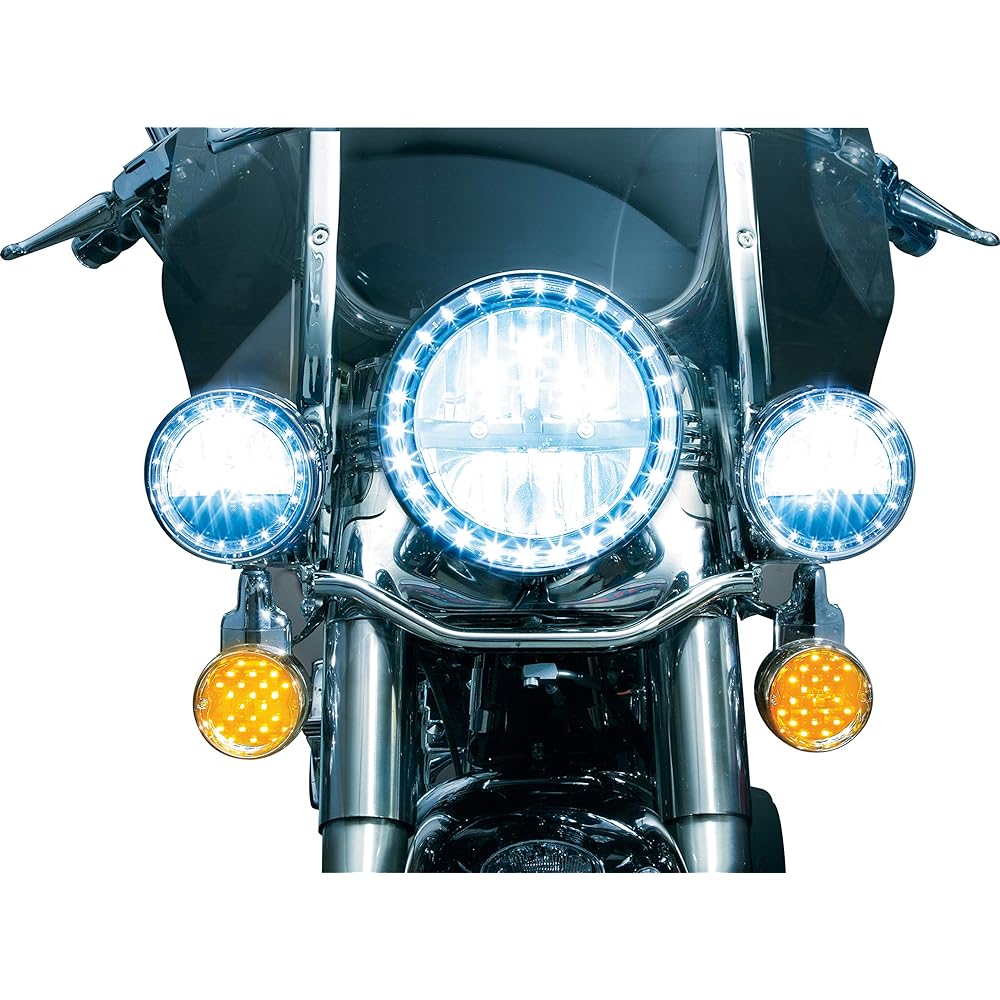 Kuryakyn 5441 Motorcycle Lighting Flat Style LED Front Turn Signal Conversion Insert Dual Circuit for 1994-2019 Harley-Davidson Motorcycles Smoked Lens 1 Pair