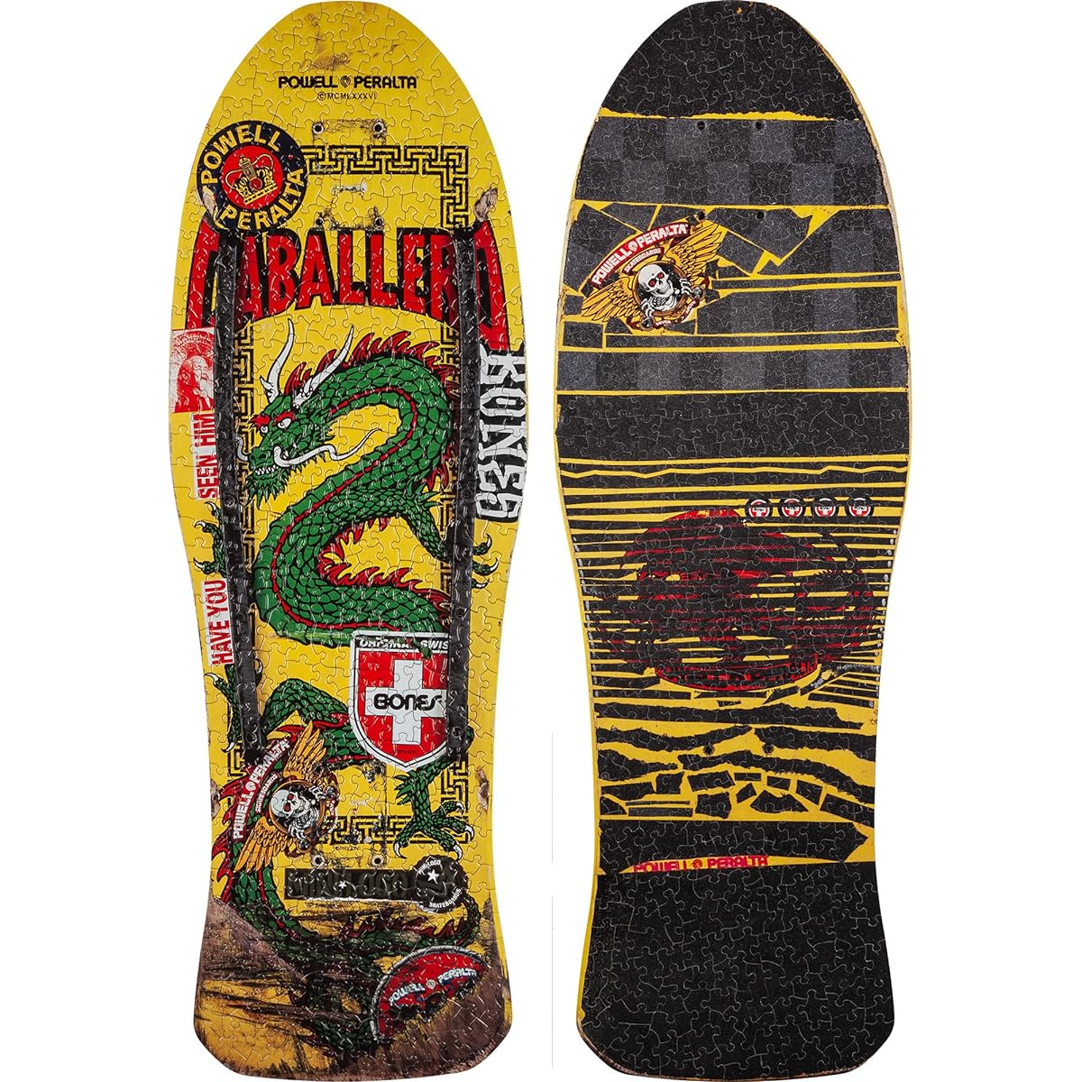 Powell Peralta Yellow Caballero Chinese Dragon Skateboard Puzzle