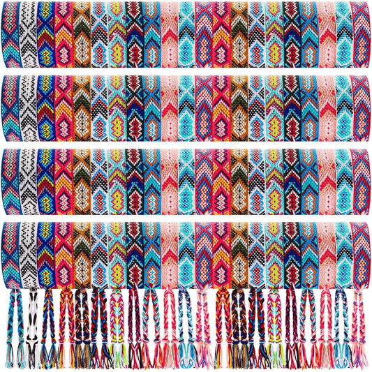 48 Pieces Nepali Woven Friendship Bracelets Bulk Adjustable Braided Bracelets Braided Cord Bracelets Slide Knot Closure for Kids Girls Women Men Camping 12 Styles Random Colors, Woven Friendship Bracelets