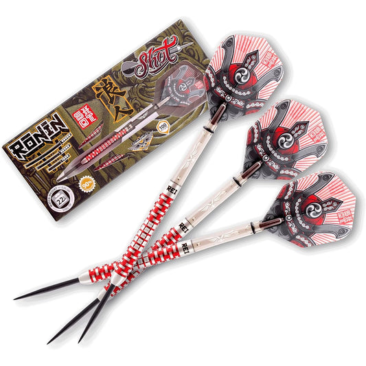 Shot! Darts Ronin Rei-Steel Tip Dart Set Weighted 90% Tungsten Barrel