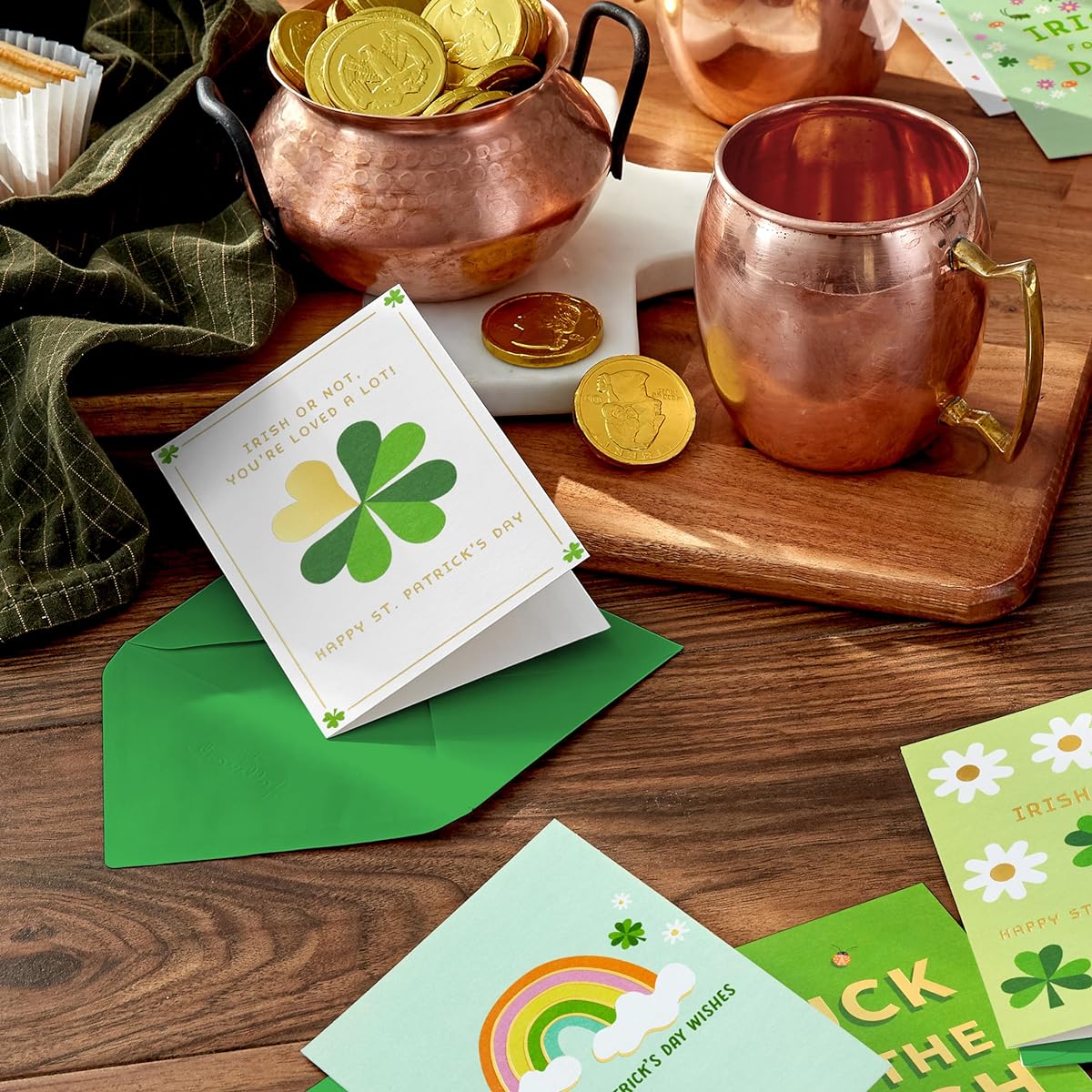 Hallmark St. Patrick's Day Card Assortment (24 Blank Cards with Envelopes) for Kids Teens Friends