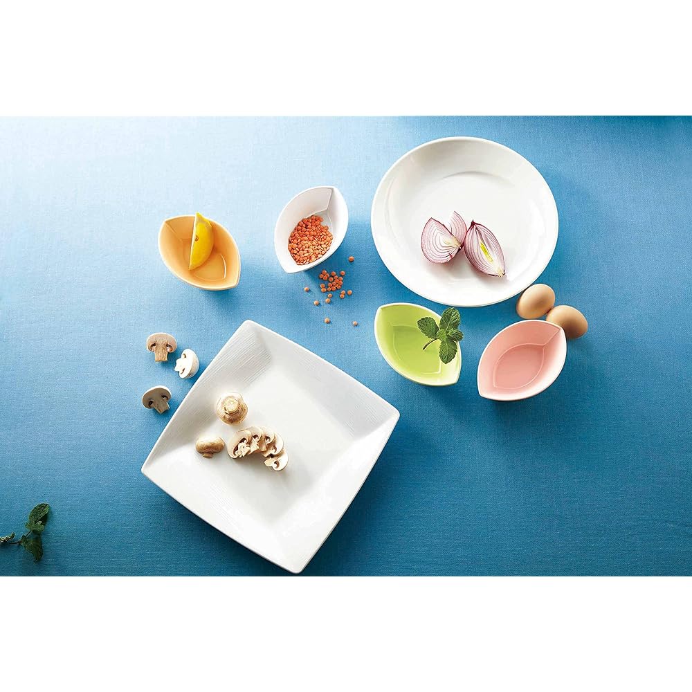 MARUKEI Round Plate/Twisted Round Plate, Diameter 23cm, Tamekuro, Made in Japan, Break-resistant, Dishwasher Safe, Stackable "Crysta" E227 TBC 5 Piece Set [Commercial Set]