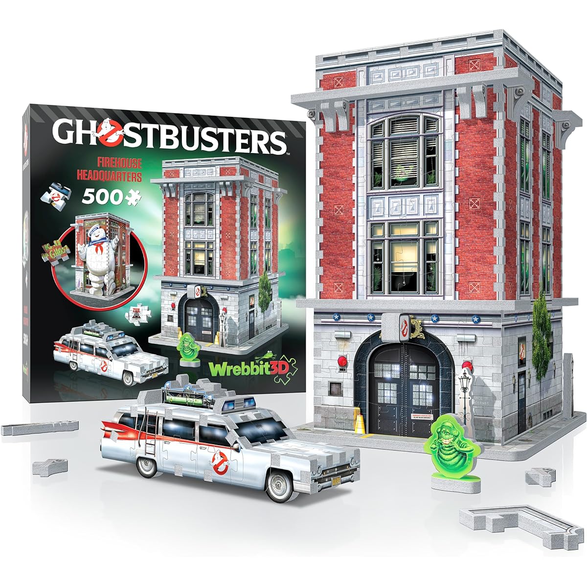 Wrebbit3D Ghostbusters Fire Station Headquarters 3D Puzzle Model | 500 Piece Supernatural Adventure for Ghost Hunters and Paranormal Enthusiasts