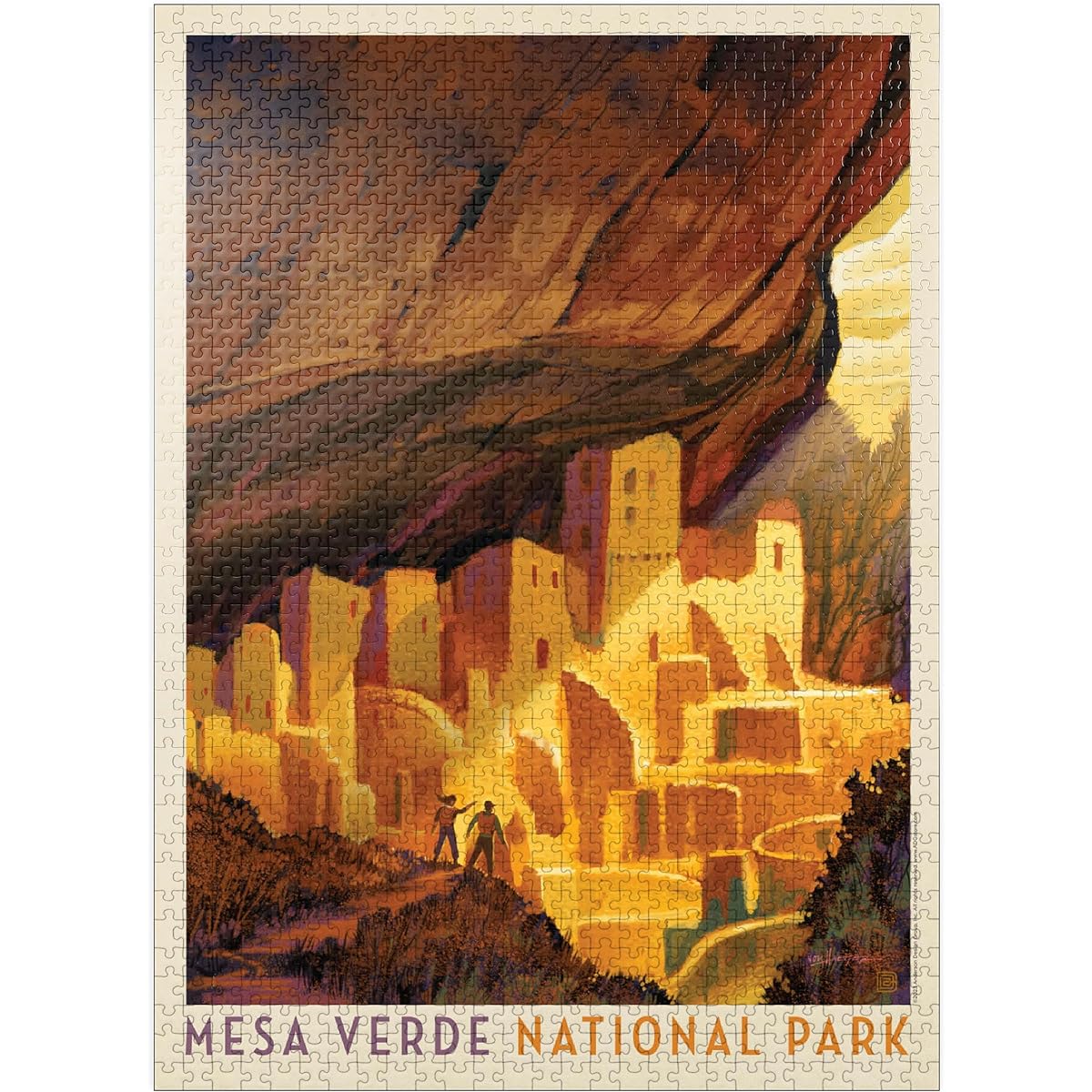 Mesa Verde National Park Golden Moments Vintage Poster Premium 1000 Piece Jigsaw Puzzle for Adults