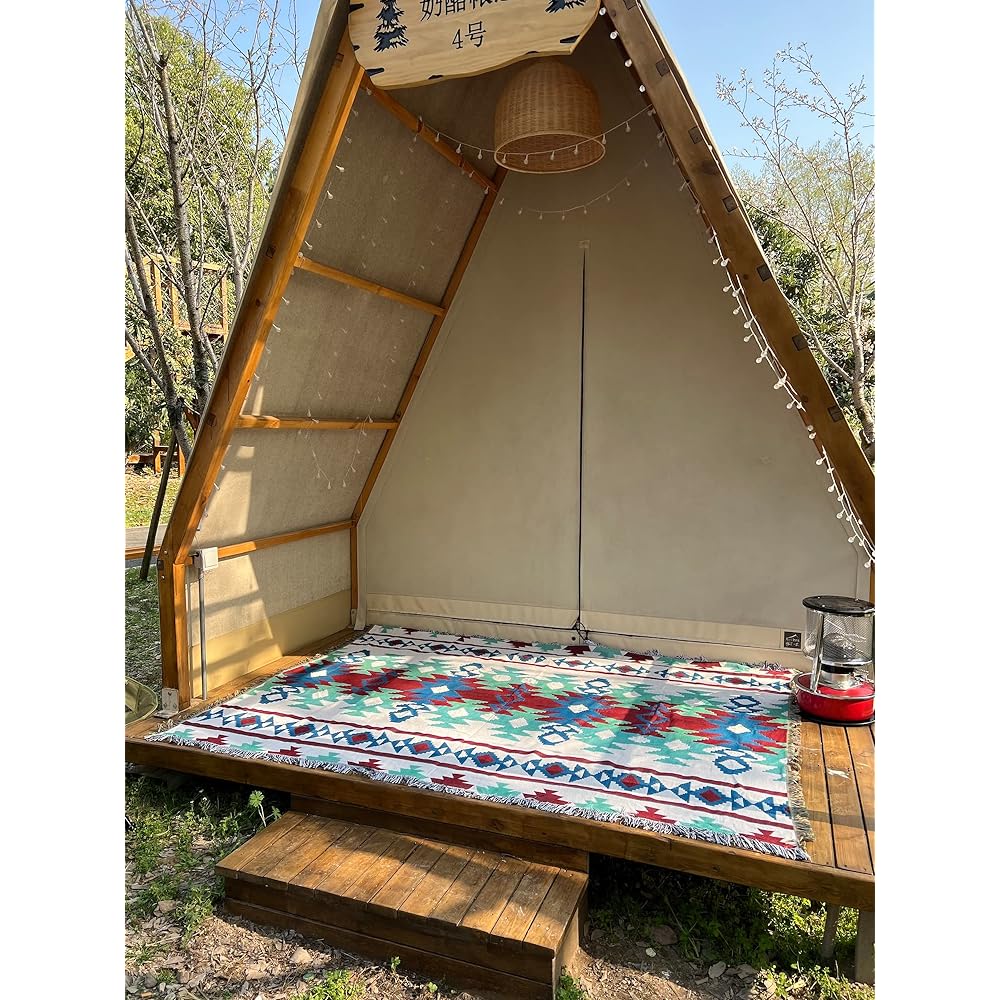 Peel Forest Arbed Cover Tent Pad Camping Equipment Inner Mat Native Pattern Tatami Style Large Size 160X220cm…………
