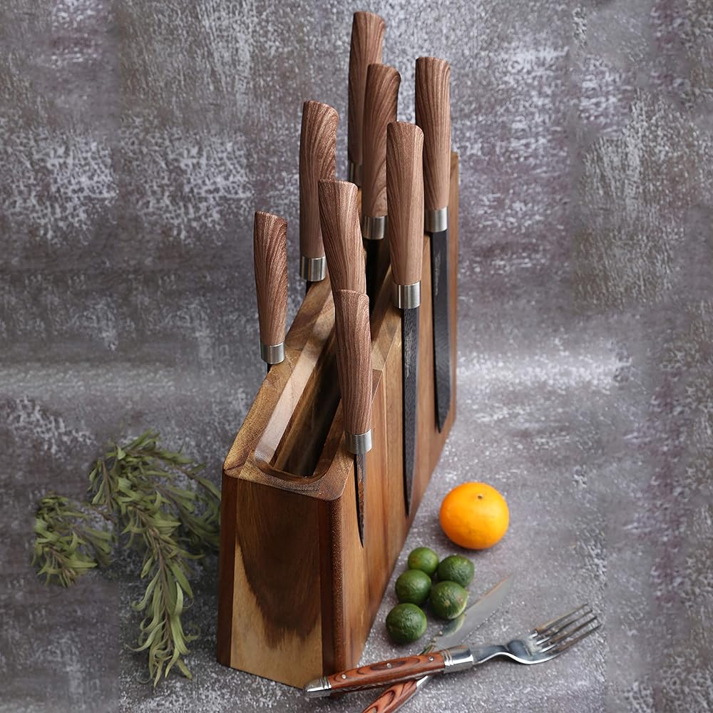 Resafy Magnetic Knife Wooden Block Holder Rack Magnetic Stand Strong Reinforced Magnet Kimbu Strip