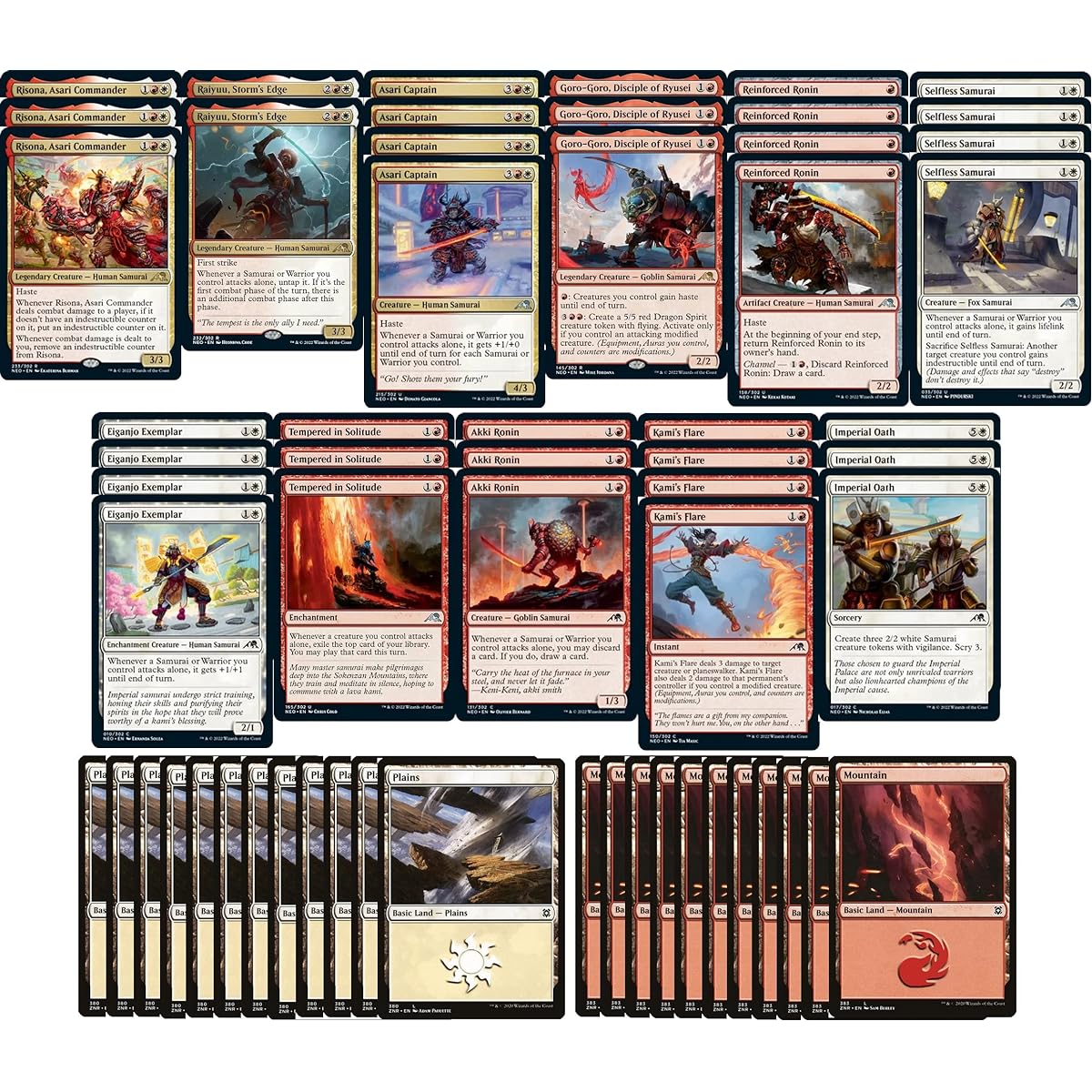 Elite Boros Samurai Deck - Red White - Very Powerful - Modern Legal - Custom Build - Magic the Gathering - MTG - 60 Cards!