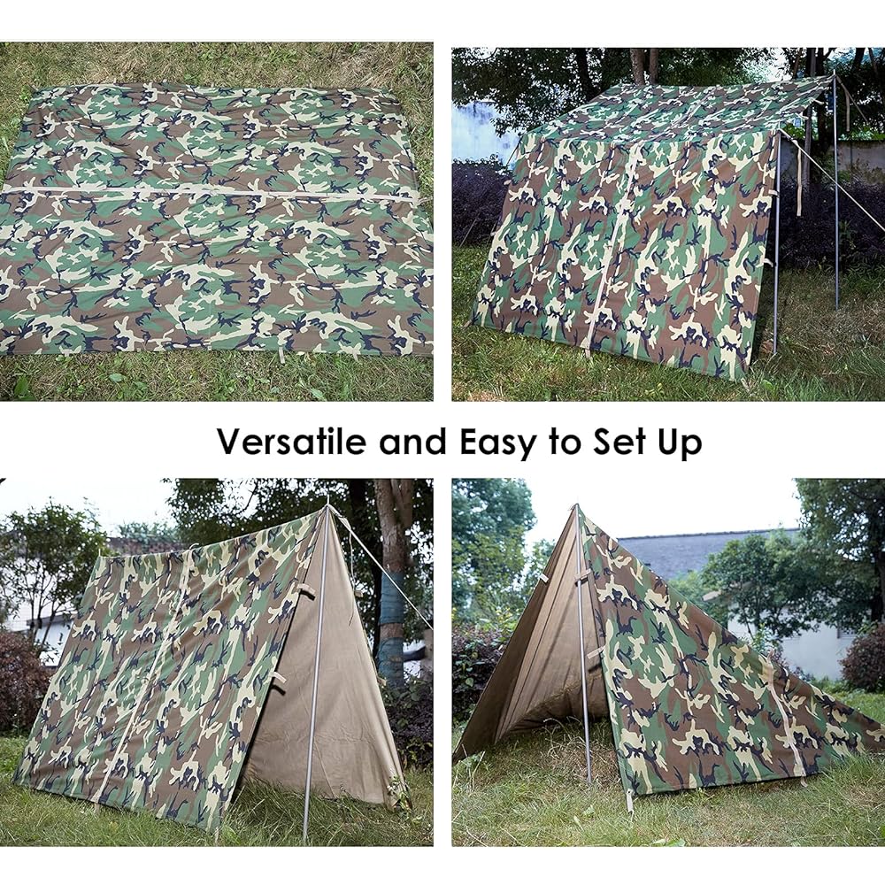 AKmax Military Tarp Survival Shelter Tent Lightweight Bushcraft Fly By Bee Cover Rain and Sun Woodland