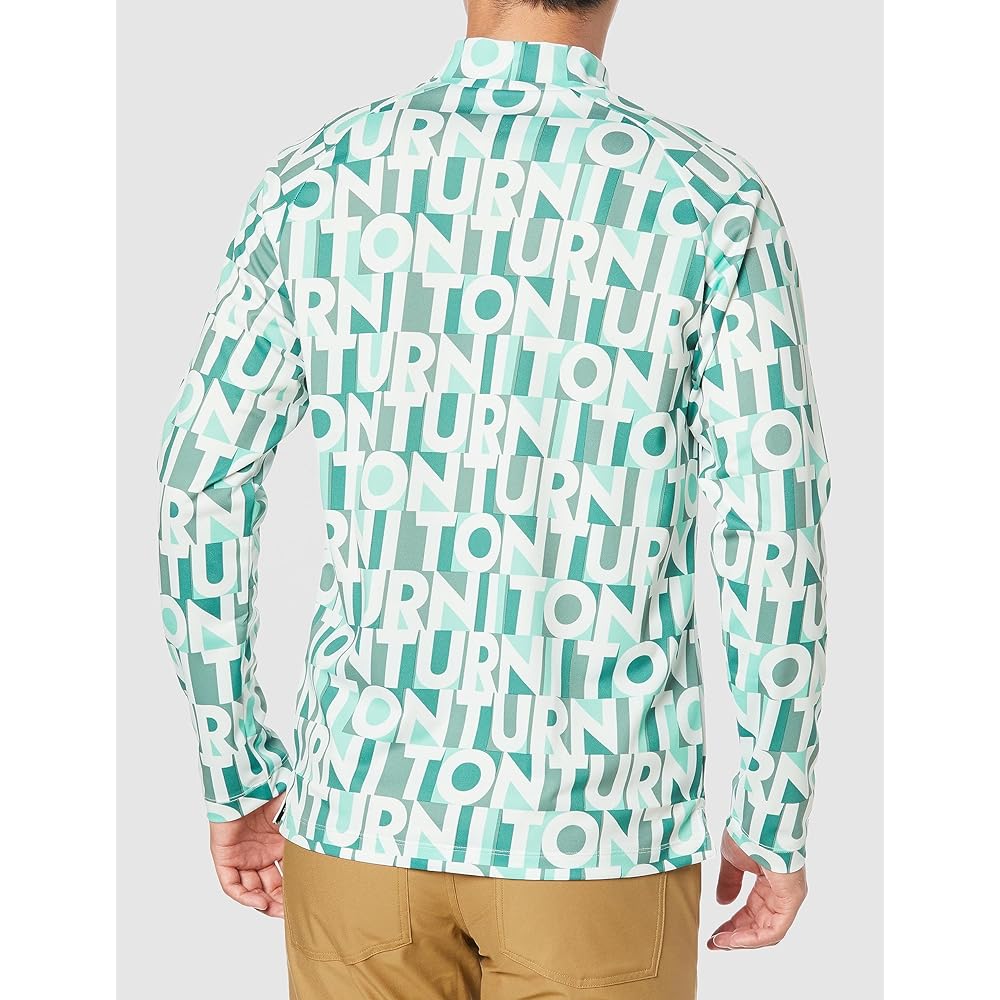 [PUMA] Golf Shirt Golf Stretch Kanoko AOP Slogan LS Mock Neck Men's